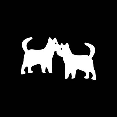 Dog animal vector logo design . Dog icon . Dog silhouette . Black dog logo . White dog logo 