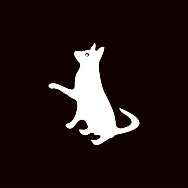 Dog animal vector logo design . Dog icon . Dog silhouette . Black dog logo . White dog logo 