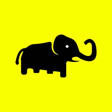 Elephant animal vector logo design . Elephant  icon . Elephant silhouette 
