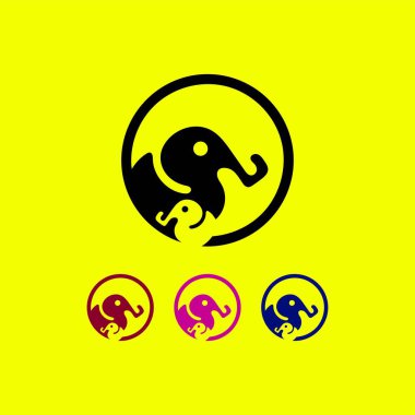 Elephant animal vector logo design . Elephant  icon . Elephant silhouette 