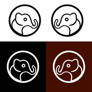 Elephant animal vector logo design . Elephant  icon . Elephant silhouette 