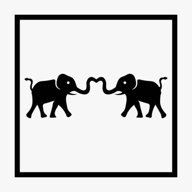 Elephant animal vector logo design . Elephant  icon . Elephant silhouette 
