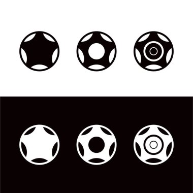 Çember vektör logo şablonu tasarımı. Çember simgesi. Daire şeklinde siluet. Siyah daire logosu. Beyaz daire logosu 