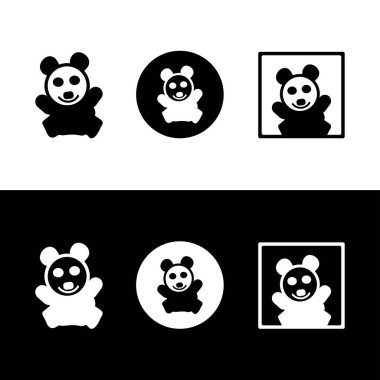 Modern panda logo design illustration . Panda vector log