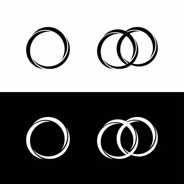 Samengevoegd Cirkel Vector Logo Ontwerp Cirkelillustratie — Stockvector