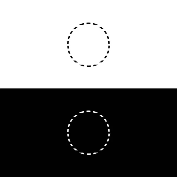 Cirkel Zwart Wit Vector Logo Ontwerp — Stockvector