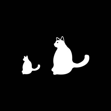 Kedi logo için evde beslenen hayvan oturma oturmuş ya da evde beslenen hayvan kaygı iş