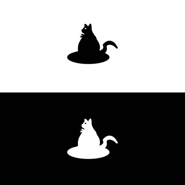 Gatto Animale Vettoriale Logo Illustrazione — Vettoriale Stock