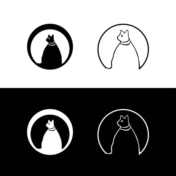 Cercle Animal Chat Vecteur Logo Design — Image vectorielle