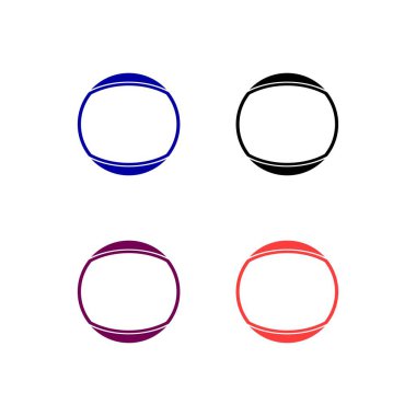 Renkli Yuvarlak dairesel afiş çerçeveleri, sınırlar, vektör el çizimi,