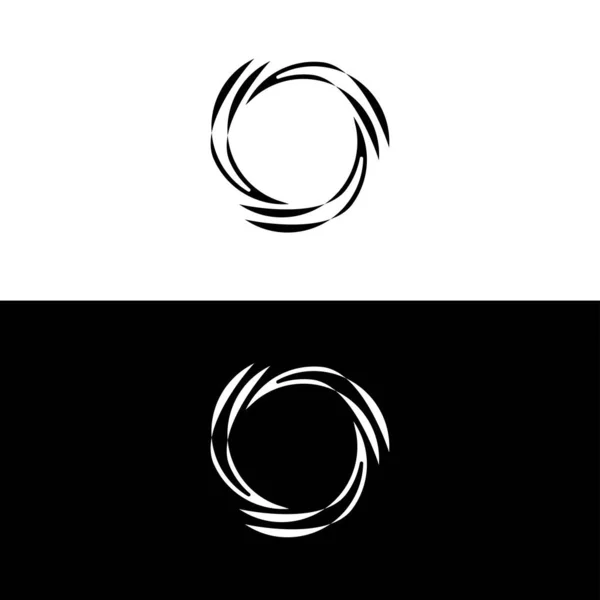 黒と白の円のロゴデザイン — ストックベクタ