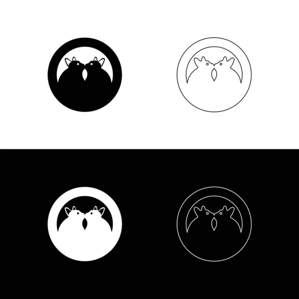 Círculo Gato Animal Logotipo Plantilla Ilustración — Archivo Imágenes Vectoriales