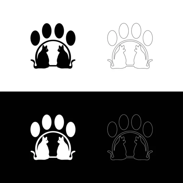 Paw Cat Animal Vector Logo Template Design — Stock Vector