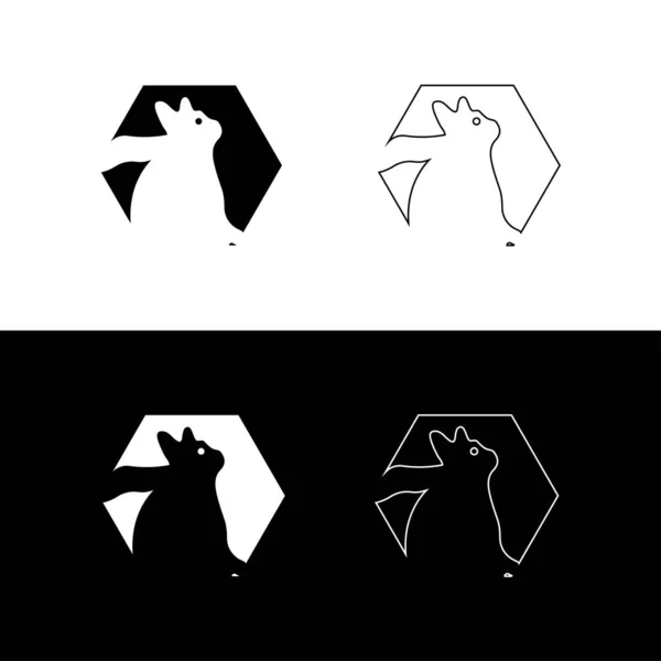 Polygon Katze Tier Logo Vorlage Illustration — Stockvektor