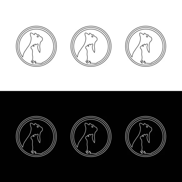Kreis Katze Tier Vektor Logo Vorlage Illustration — Stockvektor