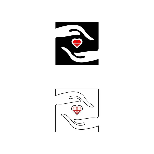 Schöne Hand Pflege Vektor Logo Medizinische Ikone — Stockvektor