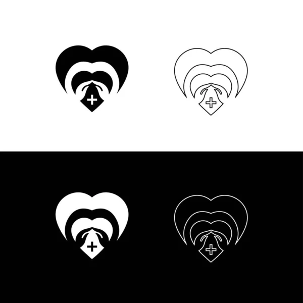 Logo Joli Vecteur Soins Des Mains Icône Médicale — Image vectorielle
