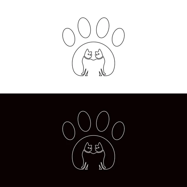 Paw Cat Animal Logo Template Design — Stock Vector