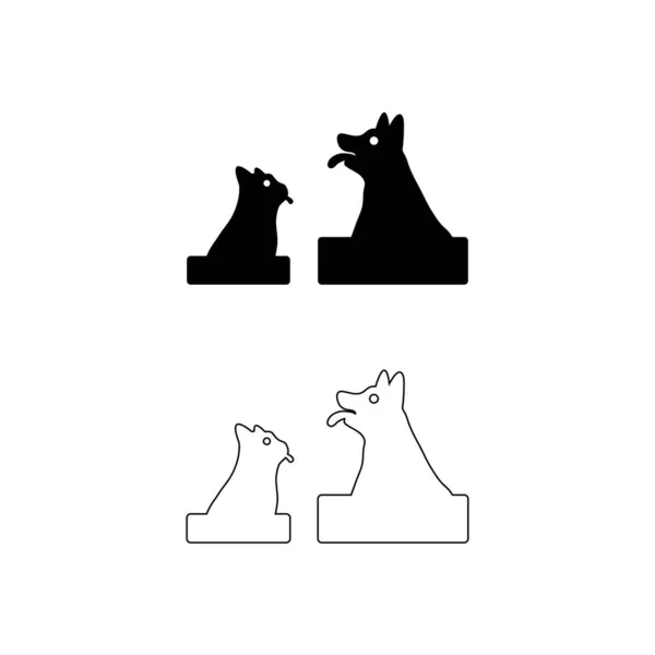 Haustier Hund Und Katze Vektor Logo Design — Stockvektor