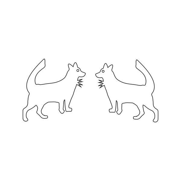 Çizgi Sanatı Köpeği Hayvan Logosu Tasarımı — Stok Vektör