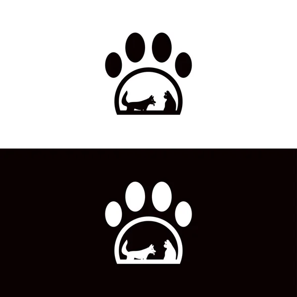 Pata Animal Estimação Gato Cão Animal Logotipo Ilustração — Vetor de Stock