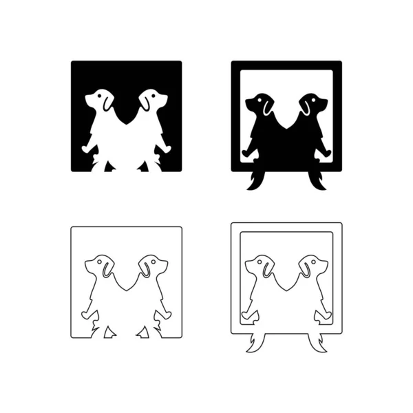 Linie Kunst Hund Tier Logo Vorlage Design — Stockvektor