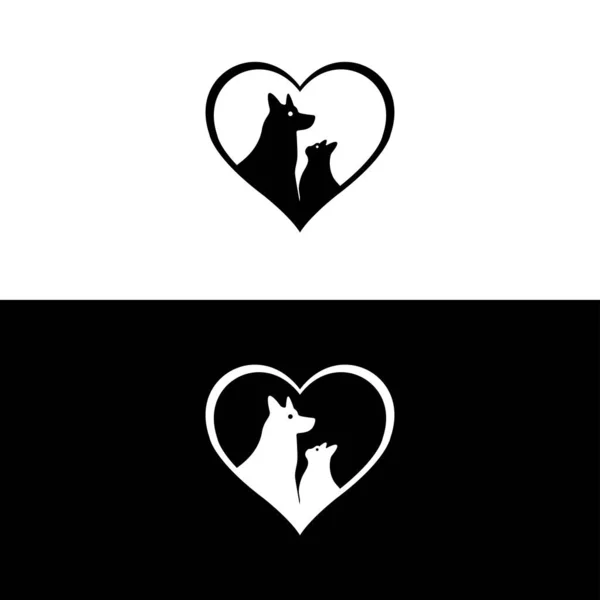 Дизайн Логотипа Любимых Кошек Собак — стоковый вектор