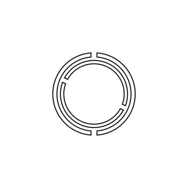 Linha Arte Círculo Vetor Logotipo Modelo Design — Vetor de Stock