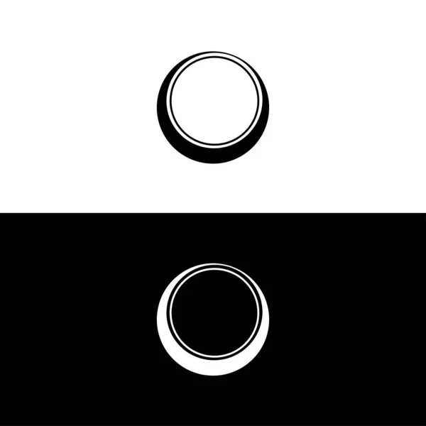 Zwart Witte Cirkel Vector Logo Tmplate Ontwerp — Stockvector