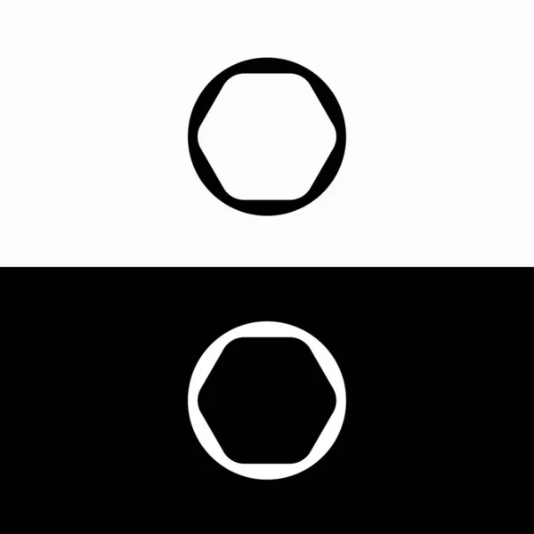 Logo Vectoriel Cercle Noir Blanc — Image vectorielle