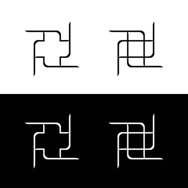 Dikdörtgen vektör logo şablonu tasarımı