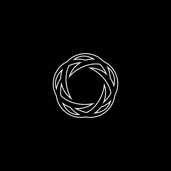 Çember Çizgisi Sanat Vektörü Logo Şablonu Tasarımı — Stok Vektör