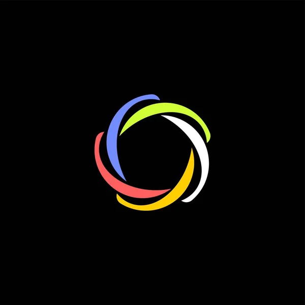 カラフルな円ベクトルロゴテンプレートデザイン — ストックベクタ