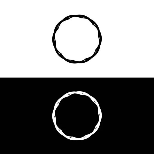 Modello Logo Vettoriale Cerchio Bianco Nero — Vettoriale Stock