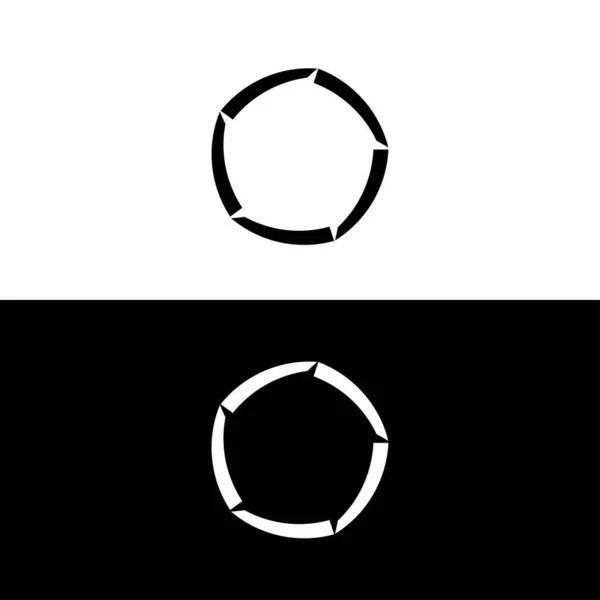 Zwart Witte Cirkel Vector Logo Ontwerp — Stockvector