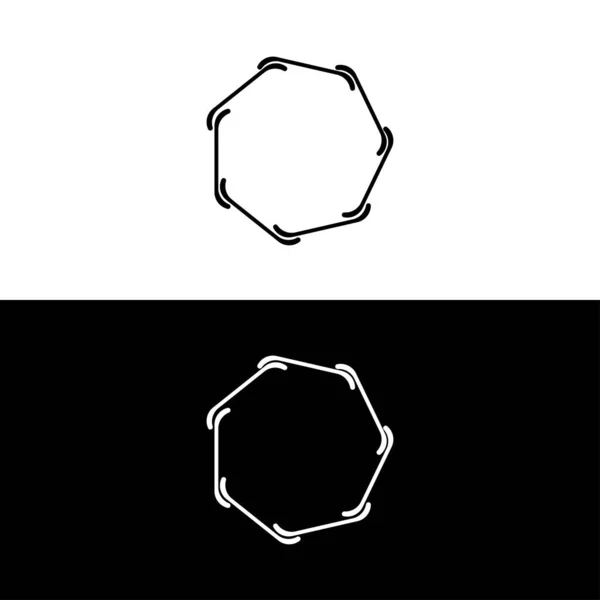 Черно Белый Векторный Шаблон Логотипа — стоковый вектор