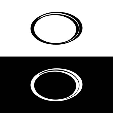 Siyah ve beyaz daire vektör logo şablonu tasarımı