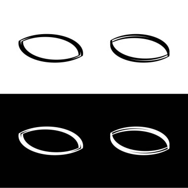 Siyah ve beyaz daire vektör logo şablonu tasarımı