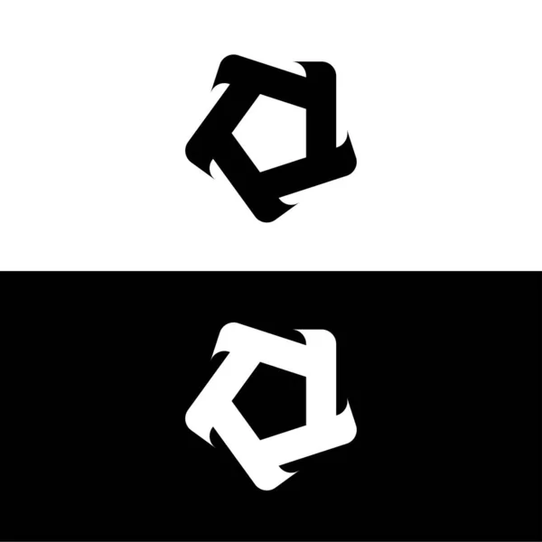 Diseño Del Logotipo Del Vector Círculo Blanco Negro — Archivo Imágenes Vectoriales