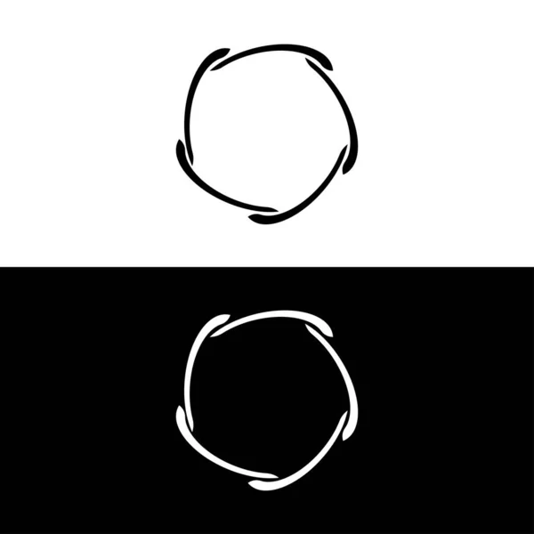 Cirkel Vector Logo Sjabloon Silhouet — Stockvector