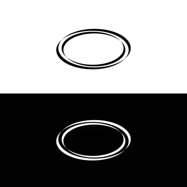 Schwarz Weißes Kreis Logo Symbol — Stockvektor