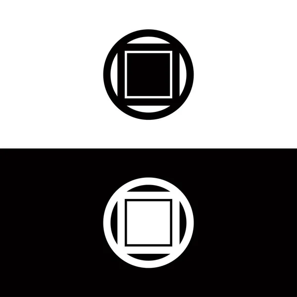 Modello Modello Logo Vettoriale Rettangolo Cerchio — Vettoriale Stock