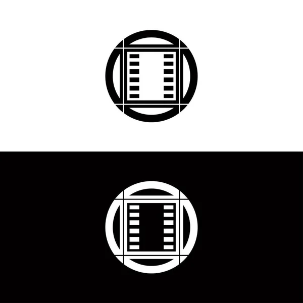 Circle Rectangle Vector Logo Template Design — Stock Vector