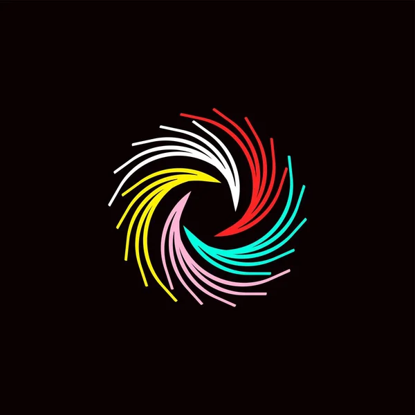カラフルな円ベクトルロゴテンプレートデザイン — ストックベクタ