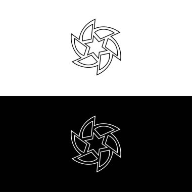 Çember çizgisi sanat vektörü logo şablonu çizimi