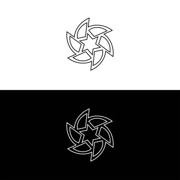 Línea Círculo Arte Vector Logotipo Plantilla Ilustración — Vector de stock