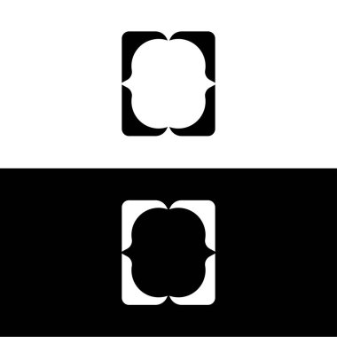 Dikdörtgen vektör logo şablonu tasarımı