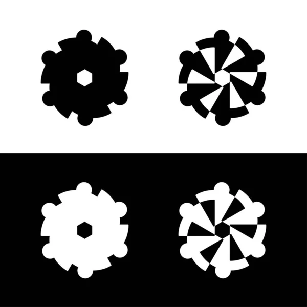 Circle Vector Logo Template Illustration Circle Icon Silhouette — Stock Vector