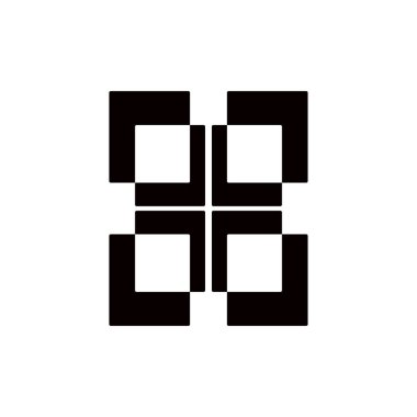 Dikdörtgen vektör logo şablonu tasarımı