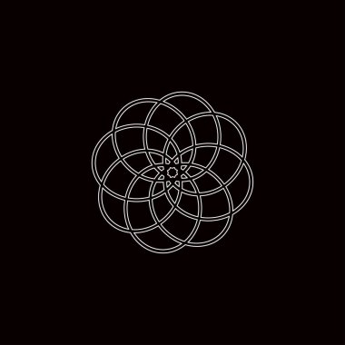 Çember çizgisi sanat vektörü logosu tasarımı